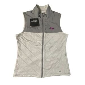 NWT Under Armour Storm 1 Torrey Pines Golf Full Zip Soft Shell Vest Gray Medium